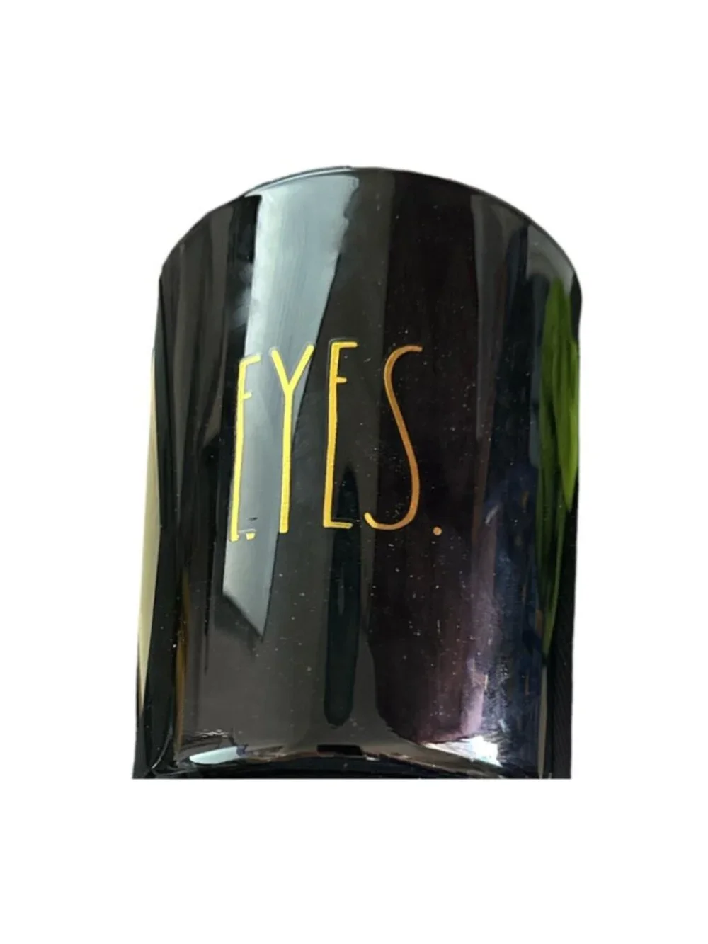 Rae Dunn Eyes Makeup Cup Holder Black Gold 5